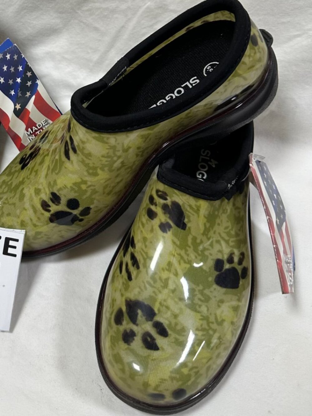 Sloggers-Made in the USA. Women's Rain & Garden Shoes, Paw Green - Picture 2 of 2